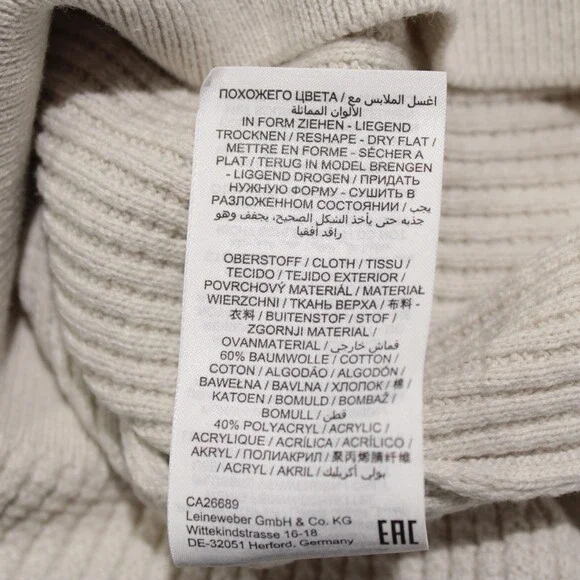 Brax NWT Rick Waffle Knit Pullover Sweater Size Large in Ivory Cotton Blend